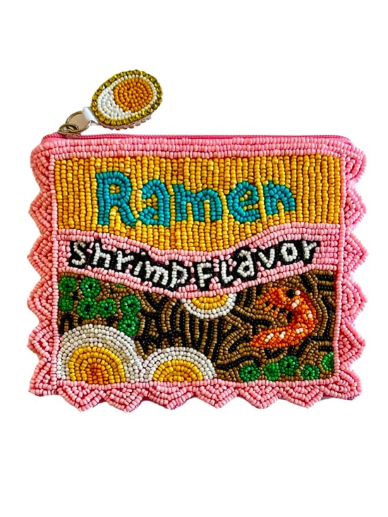 Lily Posh Handbags - Lily Posh Ramen Coin Purse, Beaded Bag Shrimp